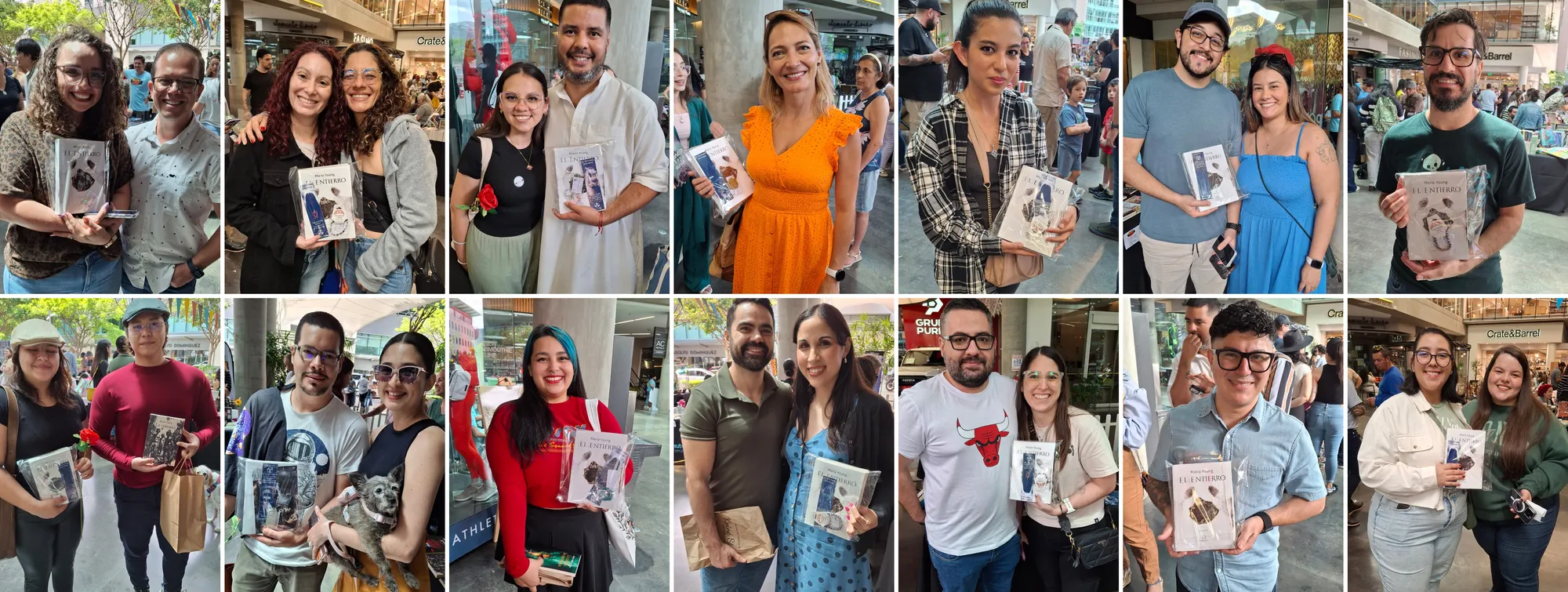 Collage de los primeros lectores de El Entierro en Bookafest 2026