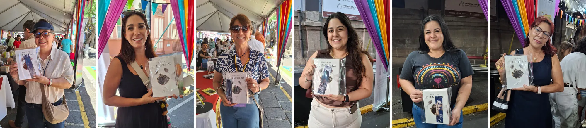Collage de nuevos lectores de El Entierro en la Feria del Libro El Héroe